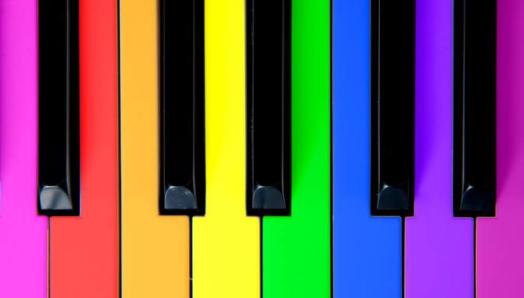 Keyboard in all the colors of the rainbow.