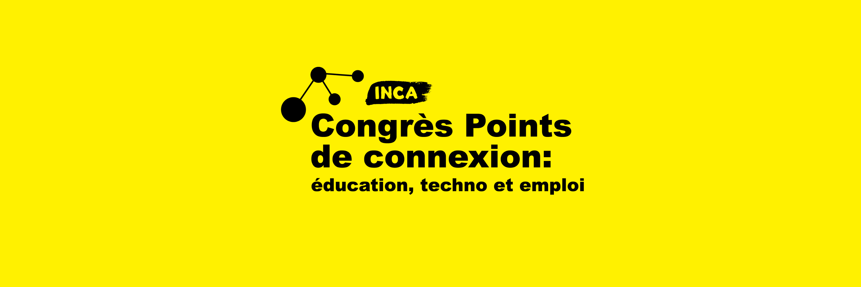 Le logo « Congrès Points de connexion » d'INCA. Congrès sur l'éducation, la technologie et l'emploi.