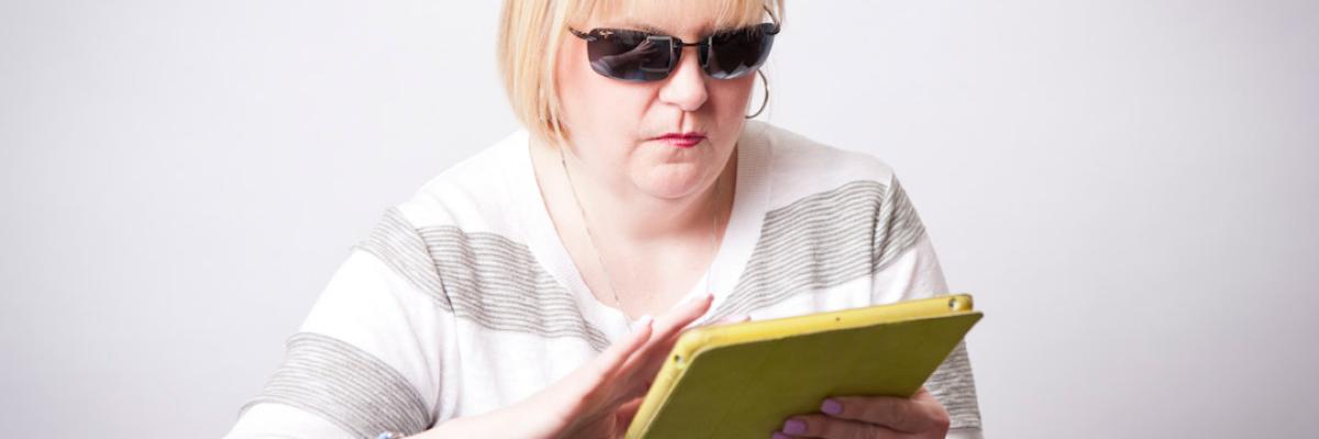 Woman using an ipad