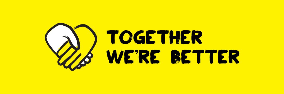 Together we're better- Hand in hand icon