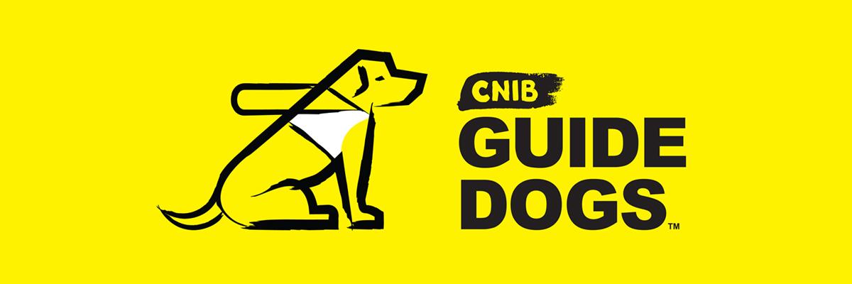 CNIB Guide Dogs Logo: A sketch of a dog in harness sitting next to the words "CNIB Guide Dogs".