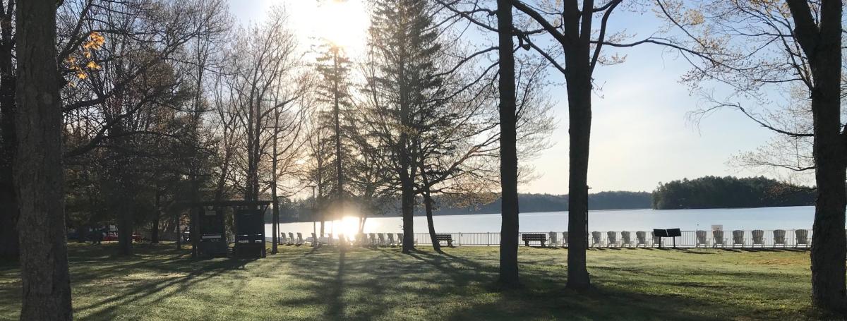 Spring sunrise over the water at CNIB Lake Joe