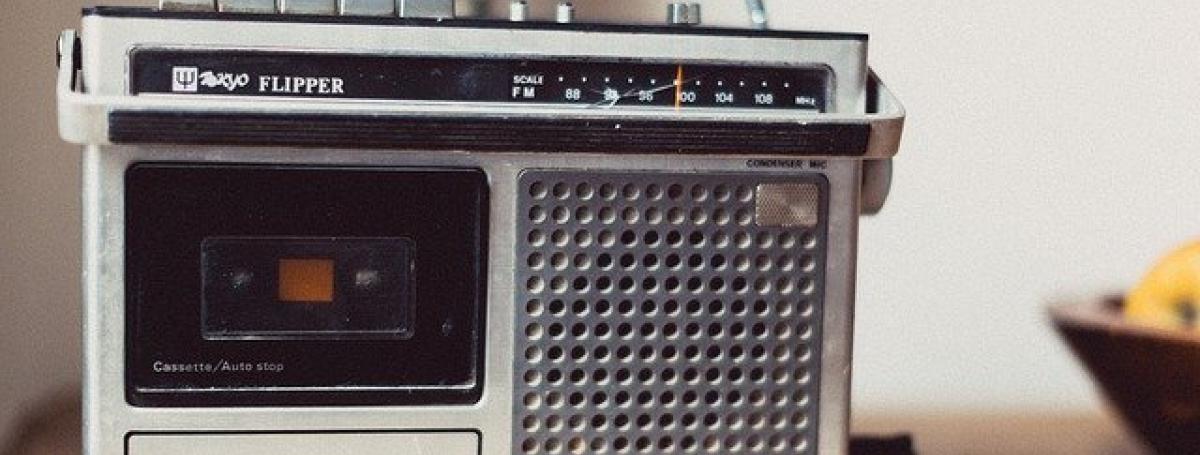 A portable transistor radio.