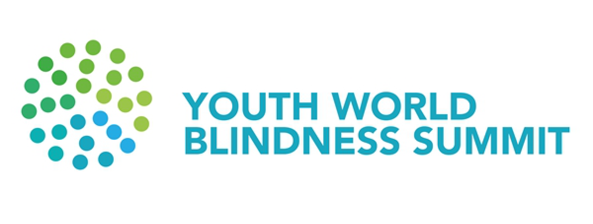 Youth World Blindness Summit logo. An illustration of a circle made-up of several tiny individual circles.