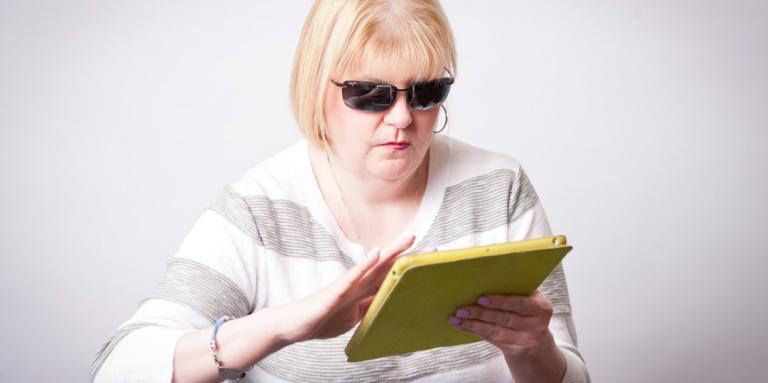 Woman using an ipad