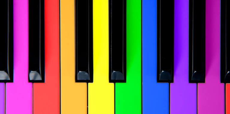 Keyboard in all the colors of the rainbow.