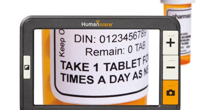 A HumanWare Handheld Electronic Magnifier