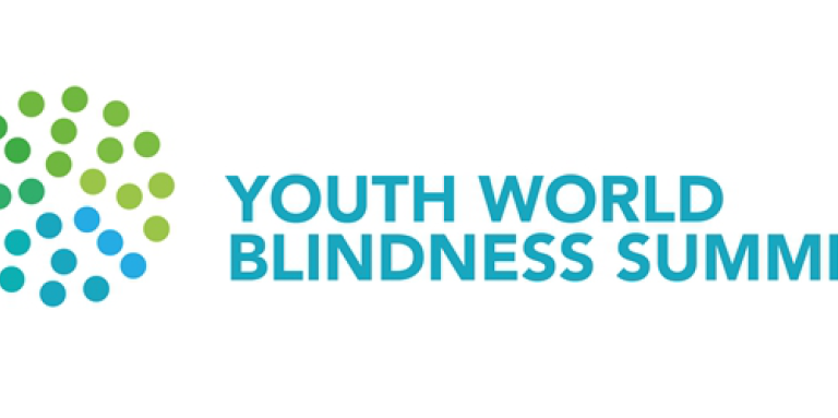 Youth World Blindness Summit logo. An illustration of a circle made-up of several tiny individual circles.