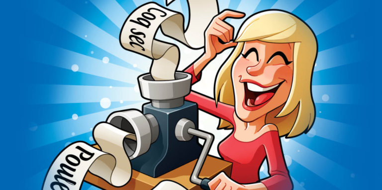 Image du jeu de société Switch avec le dessin d'une femme tout sourire qui passe des expressions dans le tordeur.