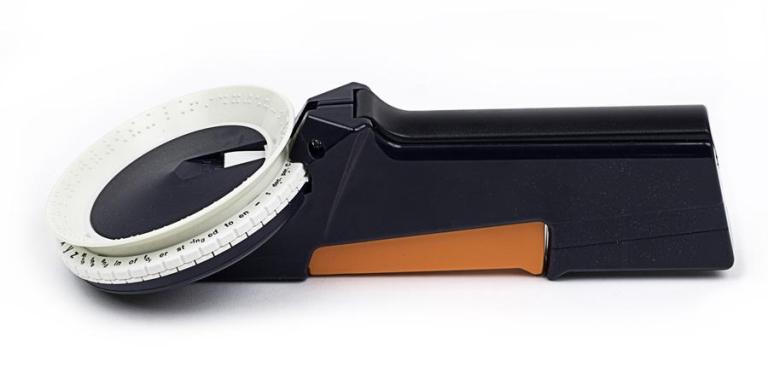 The C185 Plastic Braille Labeller device.