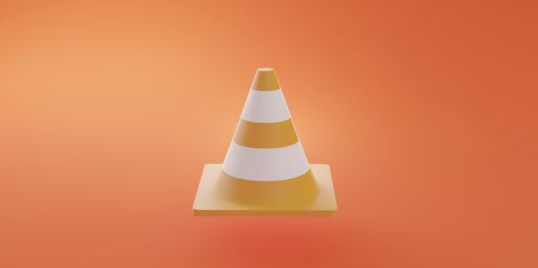 Icône du VLC media player qui représente un cône orange.  