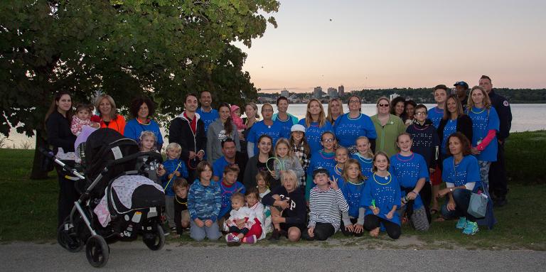 A group of night steps participants