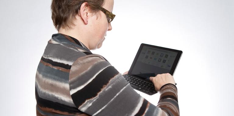 Woman using a tablet