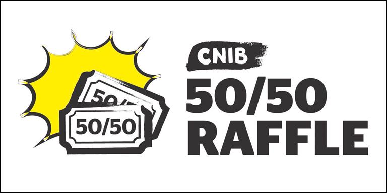 Une étoile jaune avec deux billets de tombola et les mots "tirage au sort INCA 50/50".
