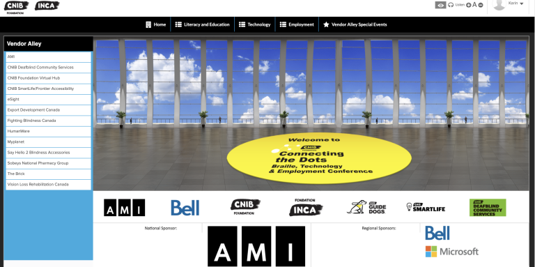 Connecting the Dots 2020 virtual conference homepage hosted on the vFairs platform.