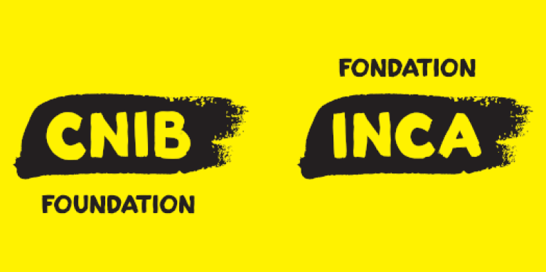 CNIB Foundation logo. Fondation INCA logo.